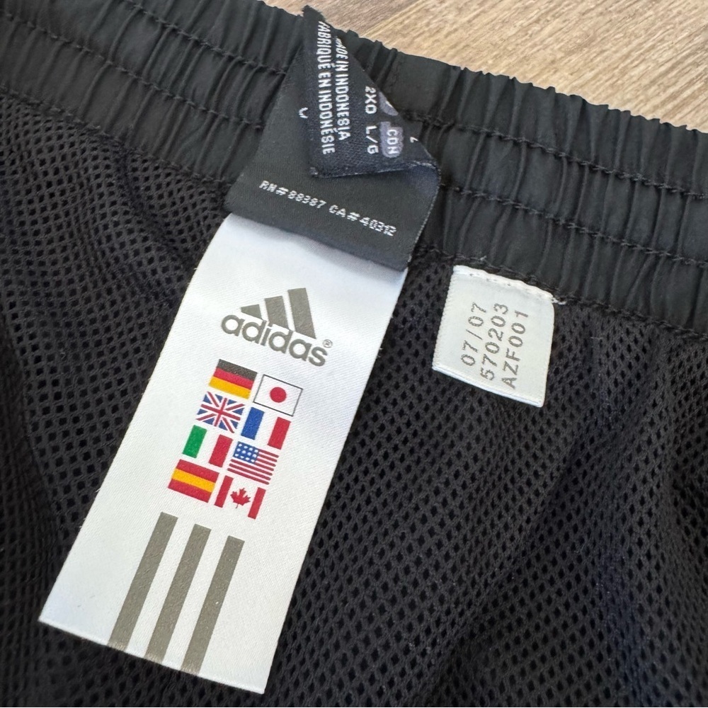 Adidas Black and Red Stripes Wide Leg Athletic Pants with Swish - Picture 6 of 8